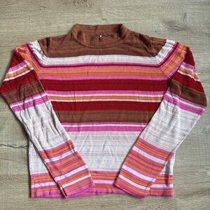Free People Multicolor Striped Long Sleeve Top